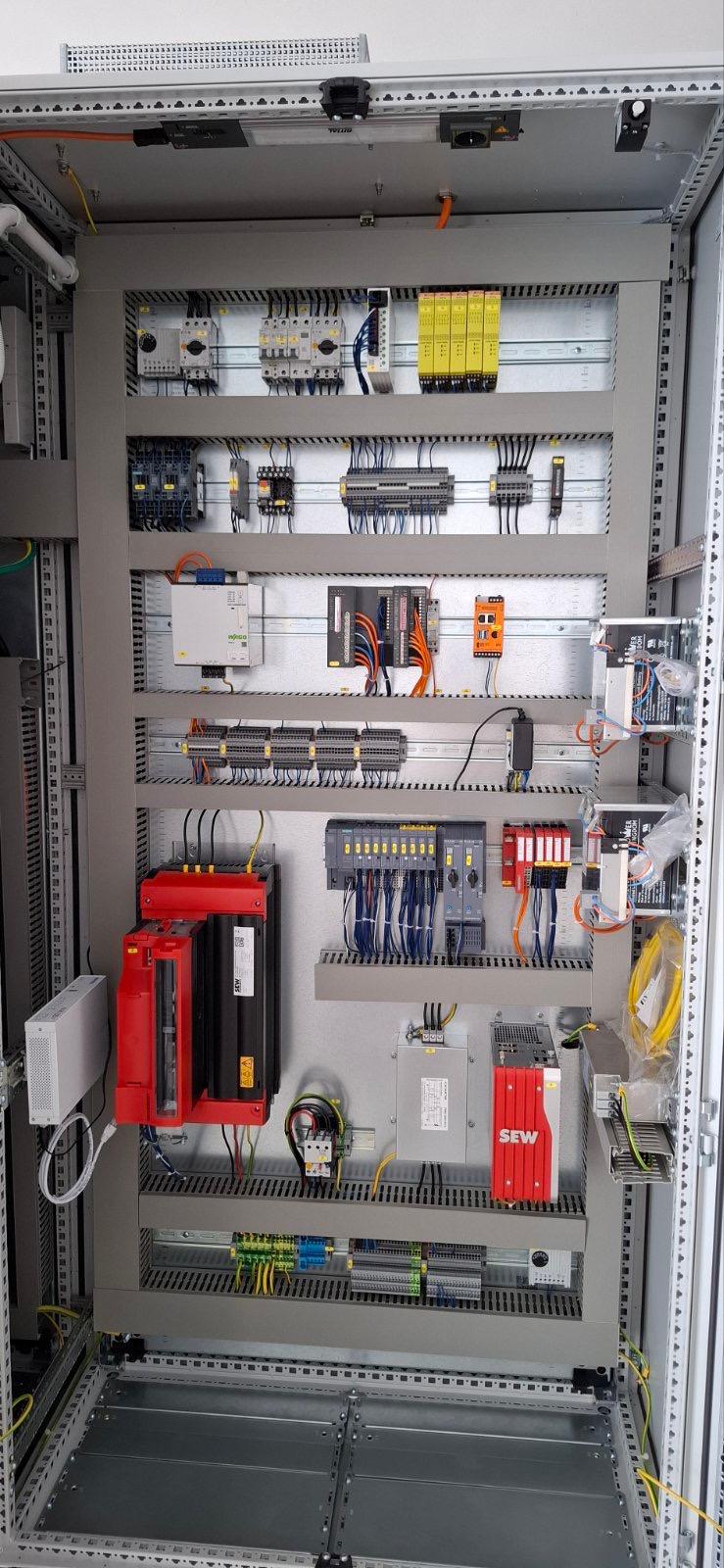 Control cabinet with safety relays and SEW drives